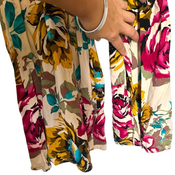 Land of Gypsies Floral Wide Leg Jumpsuit Women’s Size XL - Picture 7 of 11